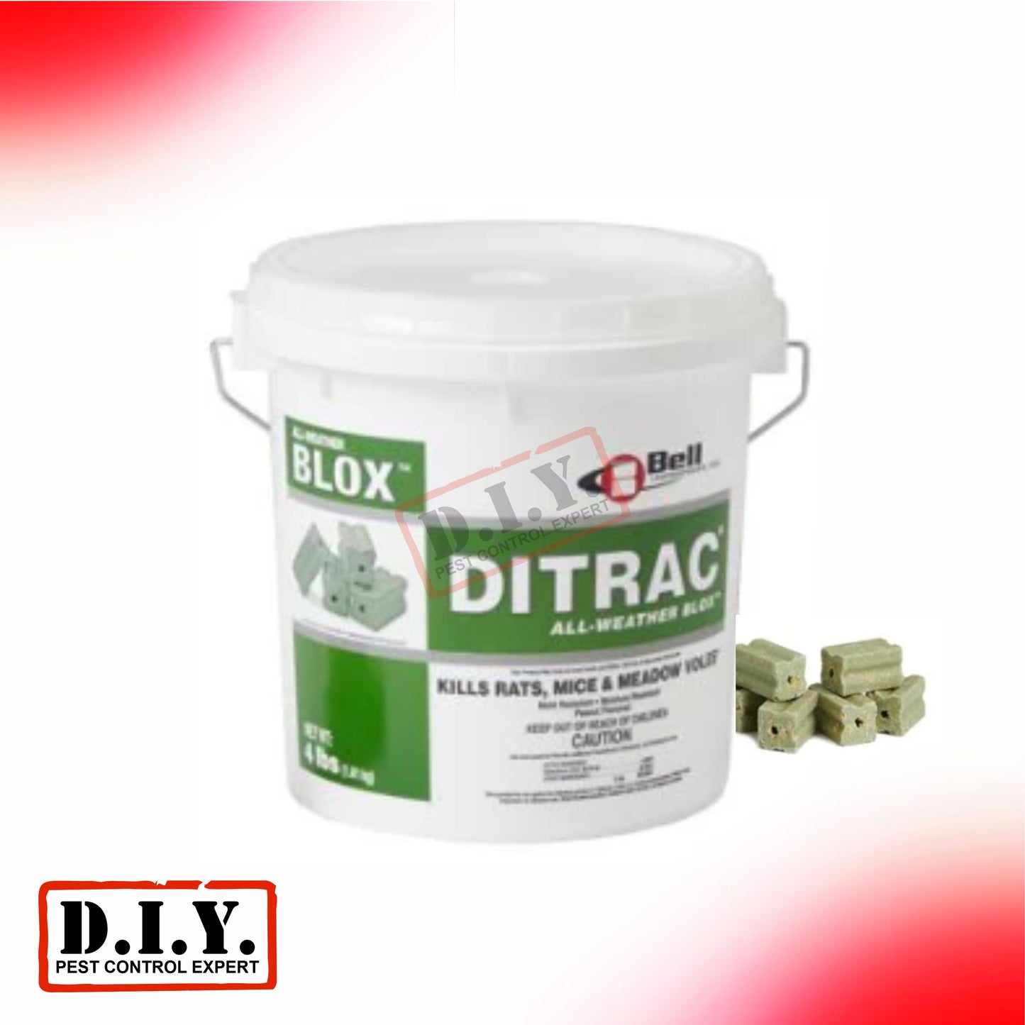 Ditrac All Weather Blox Rodenticide | Rat Control - 18 Lb. pail