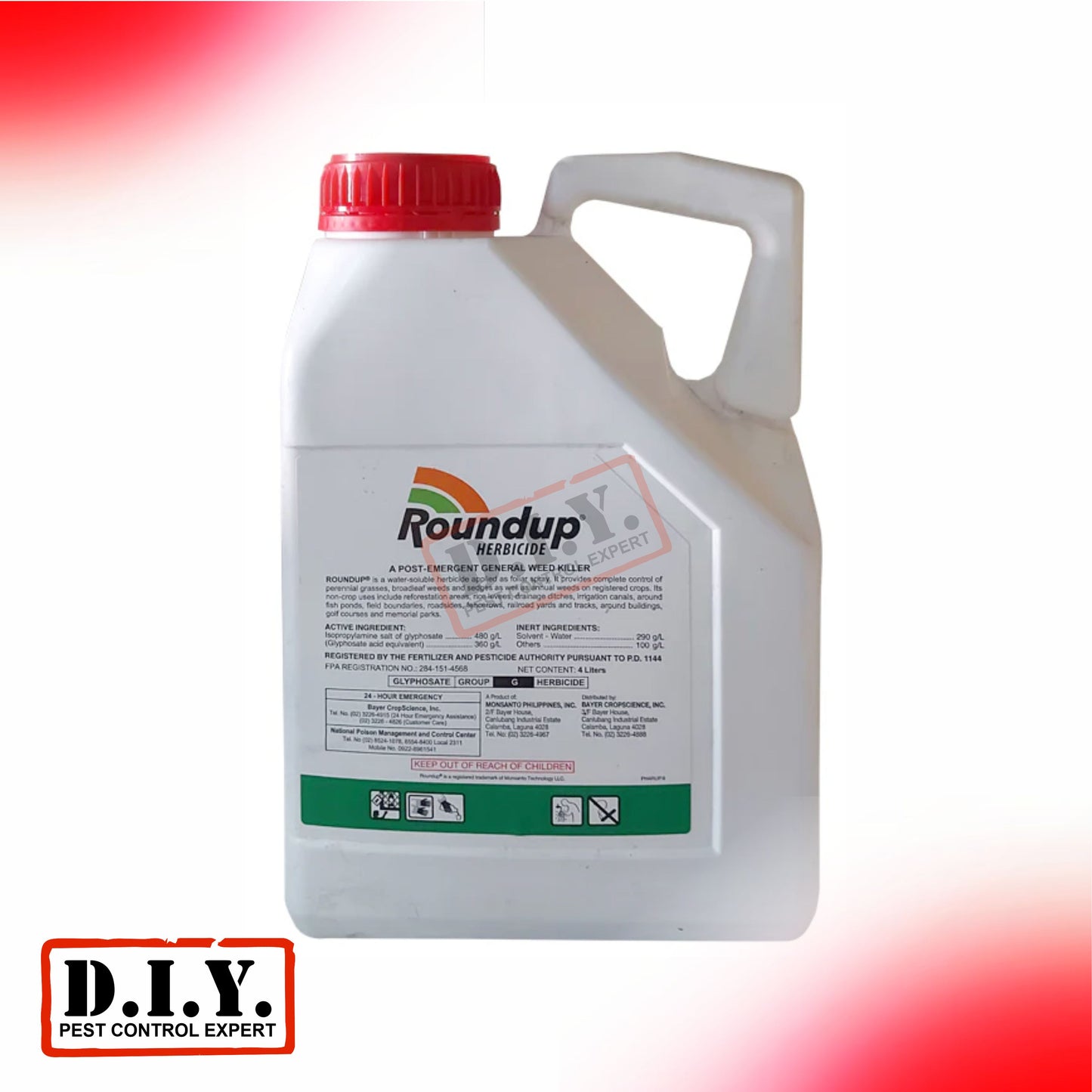 ROUND UP GLYPHOSATE NON SELECTIVE WEED KILLER - 1 liter / 4 liters